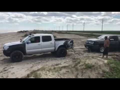 Adolfo's 2012 Toyota Tacoma Pulling Out A Stuck Chevy At Crystal Beach ...