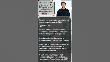What is an Audit in Pharma and What are the Different Types? | What is GMP Shorts