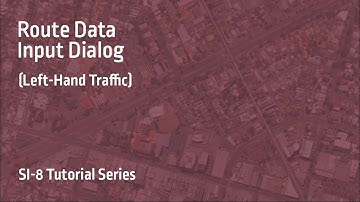 Route Data Dialog (Left-Hand Traffic) / SIDRA INTERSECTION 8