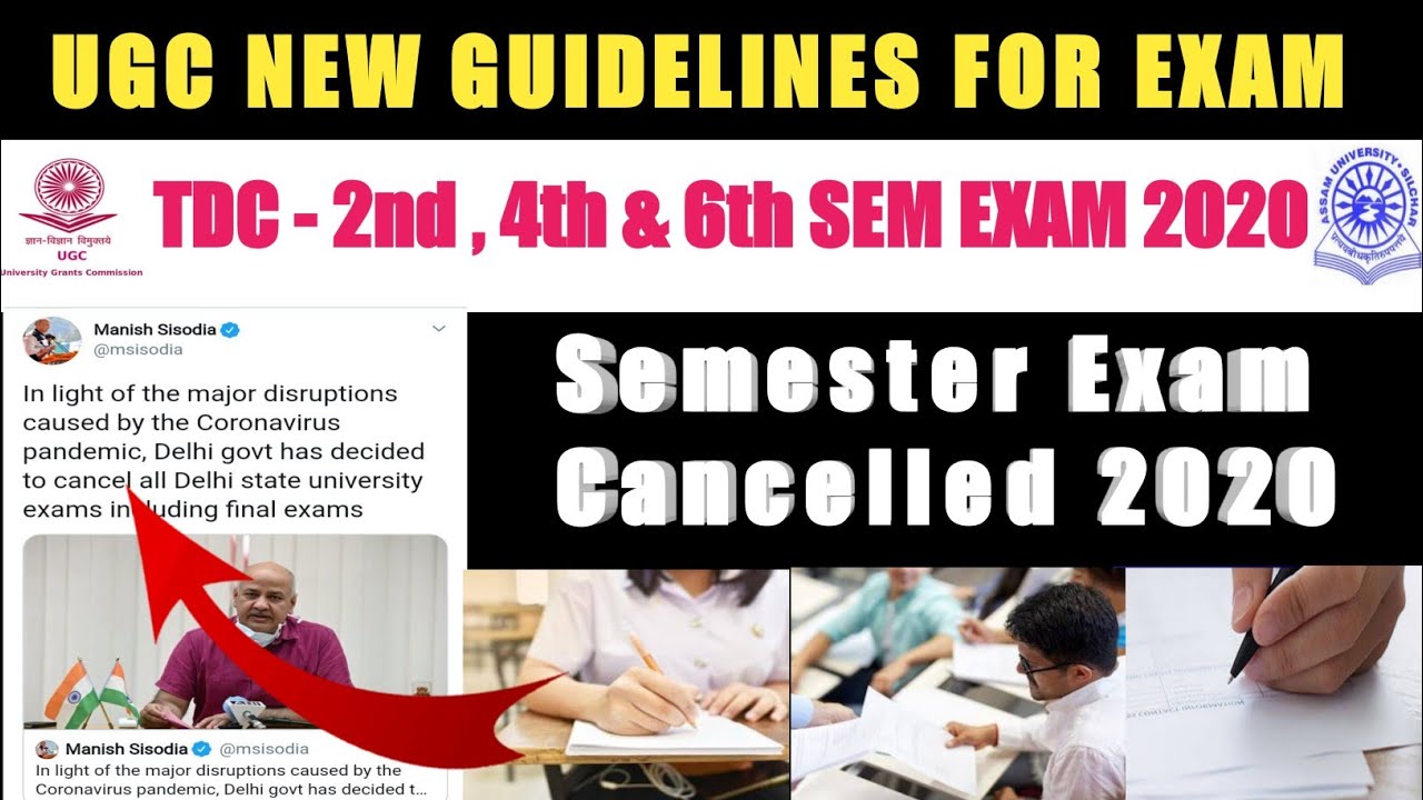 Delhi All University Sem Exam Cancelled 2020 ! Tdc - 2nd, 4th & 6th Sem ! All College of Delhi State