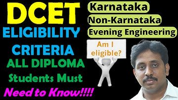 DCET Eligibility Clause Codes |DCET Eligibility Criteria Explained Completely |DCET |DCET 2022