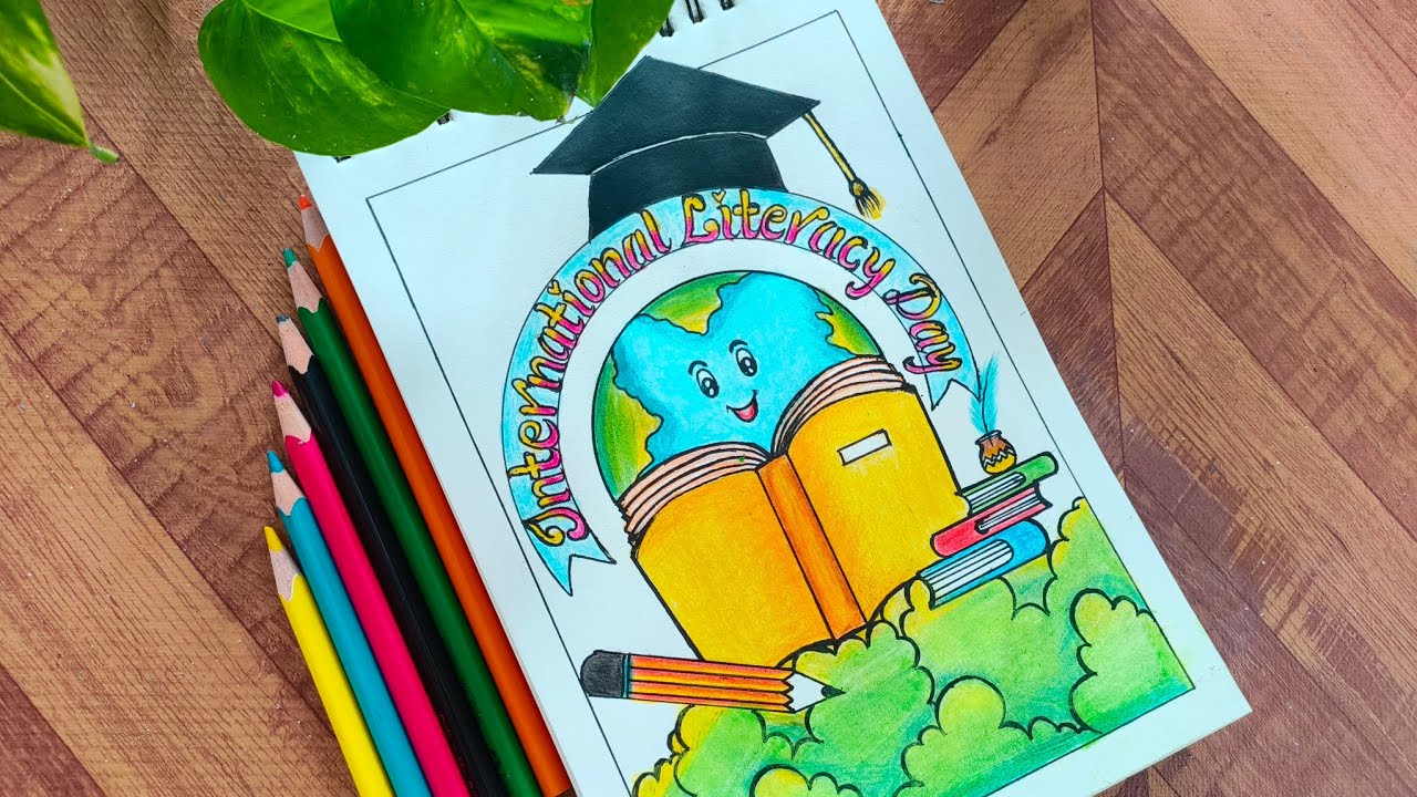 International literacy day drawing 🌏🎓/international literacy day poster drawing/literacy day drawing