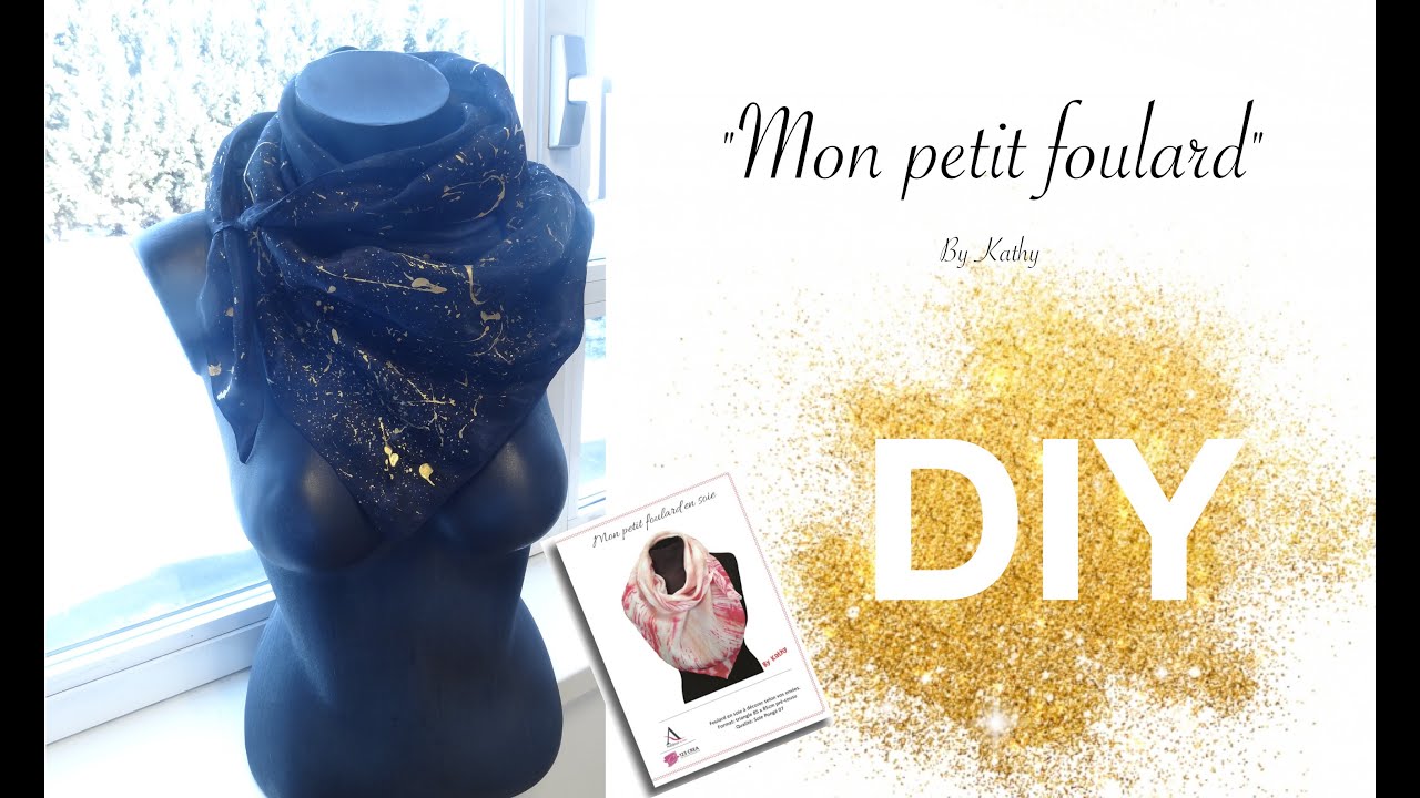 Tuto Débutant : Foulard soie noir éclaboussure au serti Or