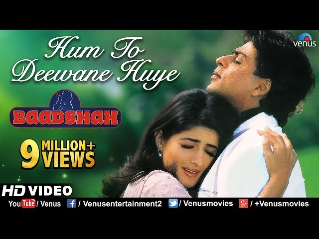 Hum To Deewane Huye -HD VIDEO | Shahrukh Khan u0026 Twinkle Khanna | Baadshah |90's Romantic Hindi Song class=