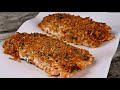 CRISPY Garlic Parmesan Herb Crusted Salmon Recipe