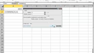 Excel 2010 - Statistics - Combinations