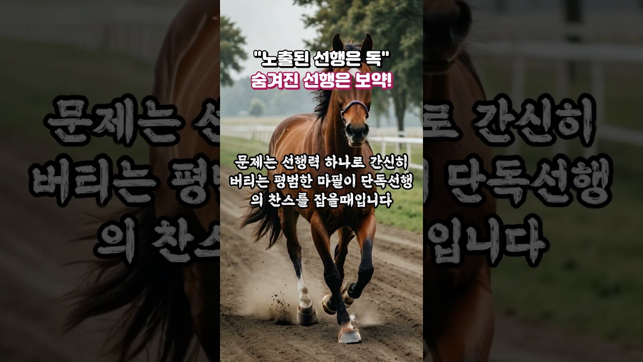 경마 노출된 선행마는 독! "숨겨진 선행마'는 보약!