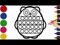 Owl Pop it fidget Drawing, Painting and Coloring for kids and toddlers | Draw popit#bird#popit #owl