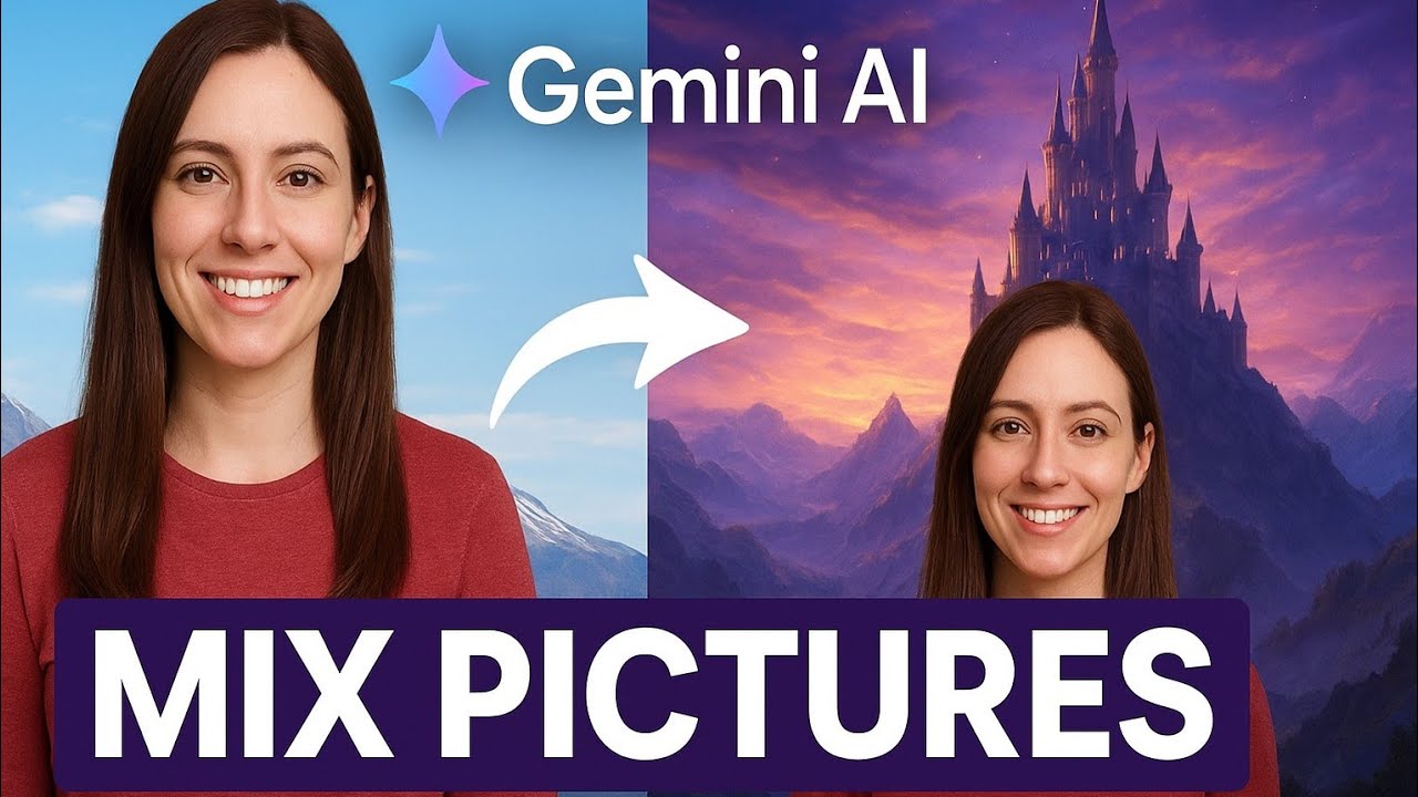 How to upload & combine pictures in Gemini step by step tutorial - YouTube