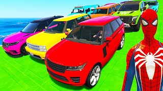 Spiderman Cars Off Road Race On Mountain Rampa ! Superhero Hulk Goku Motos Bike Motos Racing - Gta 5