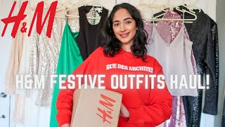 NEW IN H&amp;M HAUL FESTIVE/PARTYWEAR EDITION 2021 | CHRISTMAS/NEW YEAR&#39;S EVE OUTFITS | ALISHA PATEL