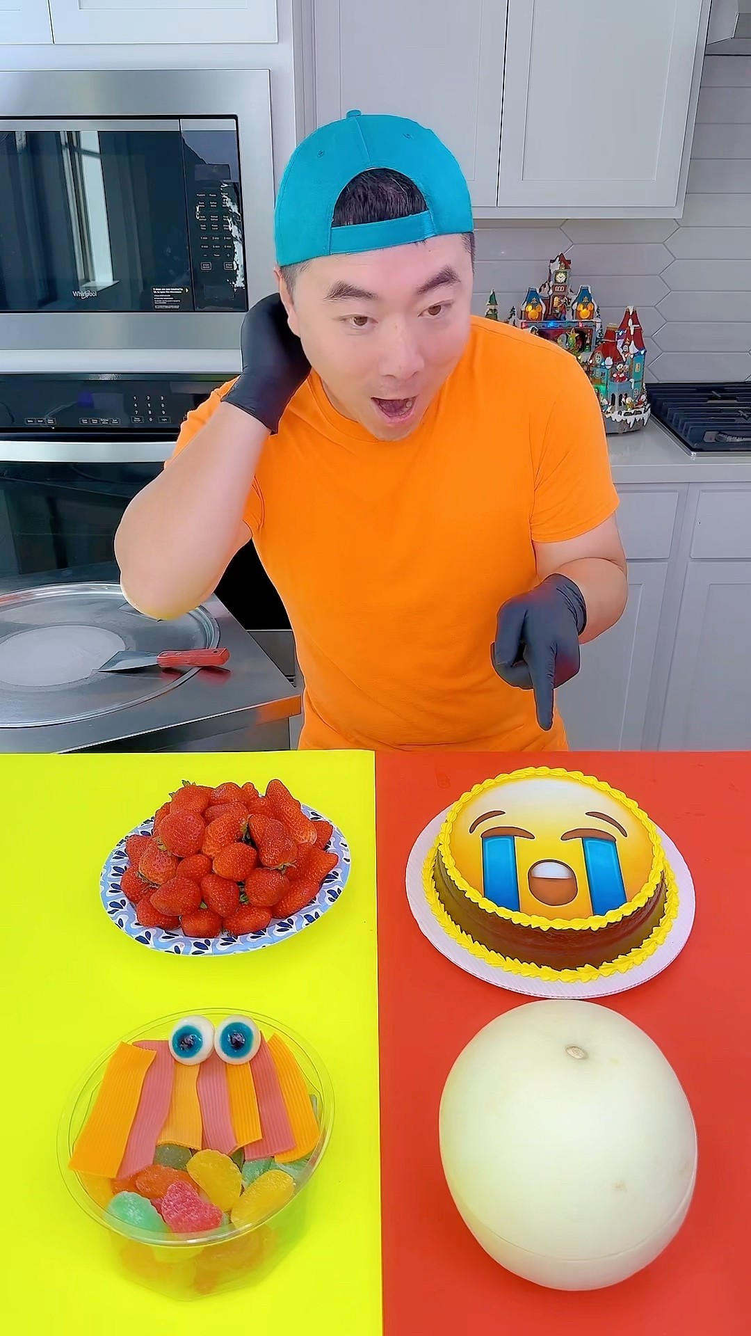Emoji cake vs spicy sauce ice cream challenge!? #funny by Ethan Funny family