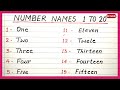 Number Names 1 To 20 | Number Names with Spelling | English Numbers | Ginti | #rsgauri