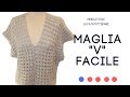 TUTORIAL: Maglia"V" facile/ maglia poncho***lafatatuttofare***