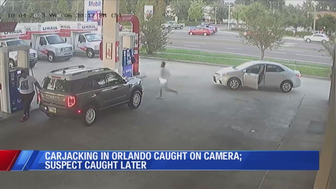Carjacking in Orlando caught on camera; suspect caught - YouTube