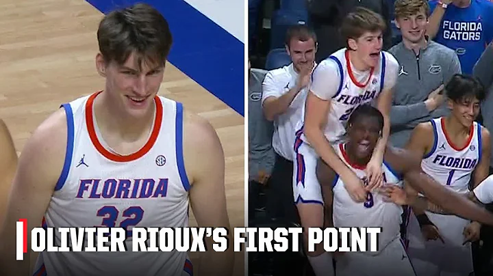 Crowd goes WILD after 7'9" Olivier Rioux scores his first college basketball point | ESPN CBB