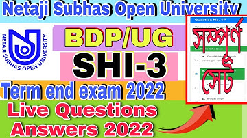 shi-3 final exam questions answers || NSOU SHI-03 final exam FUll set live questions answers | SHI-3
