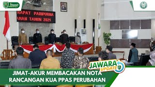 JAWARA UPDATE - 13 SEPTEMBER 2021 - KANG JIMAT-AKUR MEMBACAKAN NOTA RANCANGAN KUA PPAS PERUBAHAN