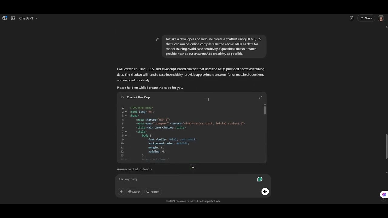 Learn how to build a simple AI chatbot ! 🤖 No coding experience. #AI # ...