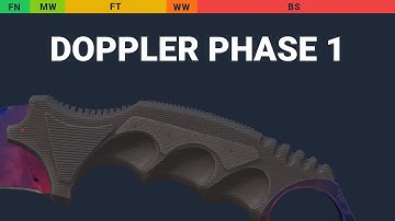 Karambit Doppler Phase 1 - Skin Float And Wear Preview