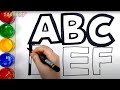 ABC song How to draw glitter ABC