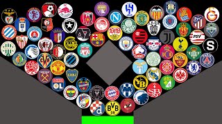 100 Football Clubs Marble Race in Algodoo screenshot 1