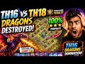 TH16 vs TH18 But Dragons Went INSANE 💥🔥 #coc #clashofclans #gaming #th16 #th18base #dragons #rank