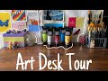 Art desk tour  desk tour 2021  how i organise my art supplies