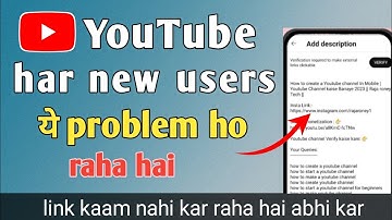 YouTube Description Link Not Working Problem- Verification required to make external links clickable