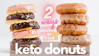 HOW TO FRY AND BAKE KETO DONUTS | Chocolate Glazed Keto Donut & Krispy Kreme Keto Donut