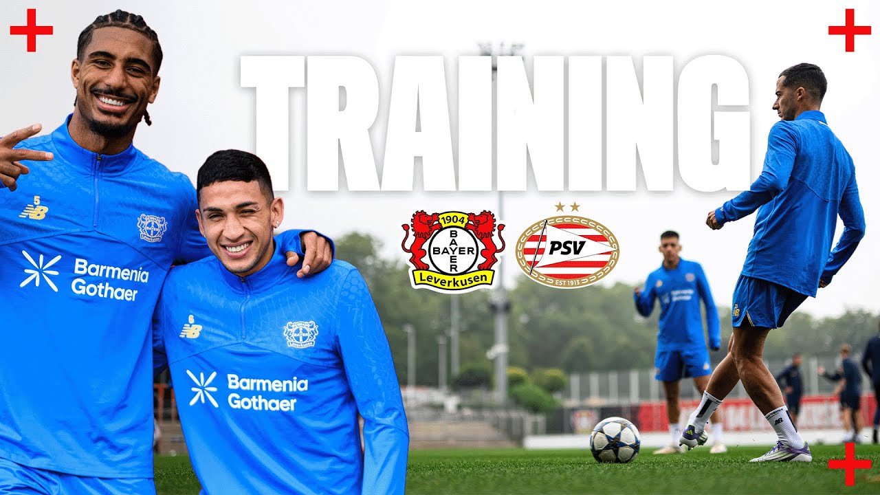 Bayer 04's final training session before the Champions League match ...