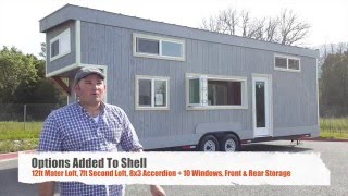 28ft Tiny House Tour - Entertaining Abode Shell - TinyHouseBasics.com