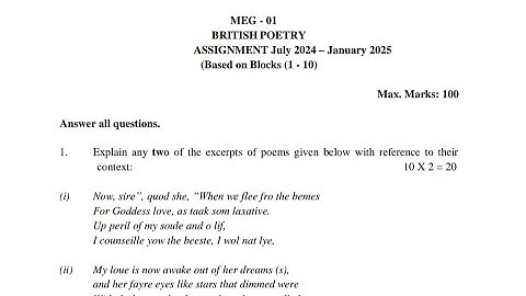 MEG-01 SOLVED ASSIGNMENT 2024-2025 IGNOU ENGLISH MEDIUM #ignouassignmentsno1 #2025 #2024