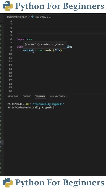 How To Read A CSV In Python | Python For Beginners - YouTube