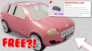 How To Get A *FREE* NEW CAR In Bloxburg's 2023 Christmas Update!