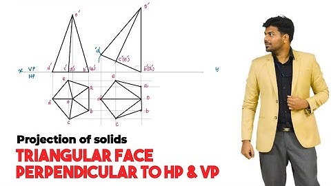 Pentagonal Pyramid Triangular face perpendicular to both HP & VP | Projection of solids | EG | Tamil
