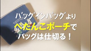 バッグインバッグより、ハリ感のある ぺたんこポーチでバッグは仕切る♪