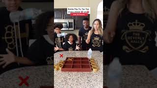 Bottle Flip Tic Tac Toe - Parents vs. Kids #Shorts