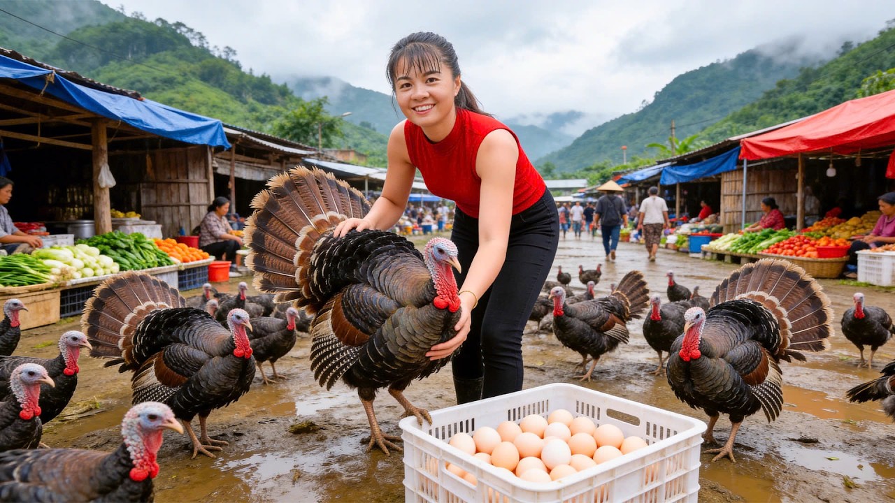 TIMELAPSE -- Harvest Rare Turkeys On The Farm & Taking Them to the Countryside Market