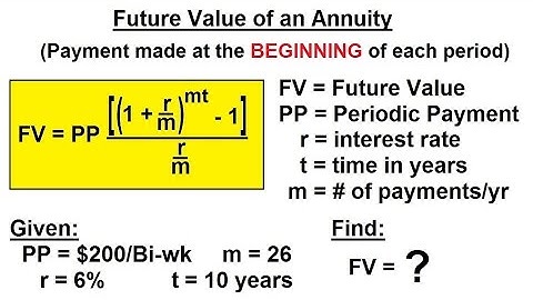 Business Math - Finance Math (11 of 30) Future Value of an Annuity (Beginning of Pay Period)