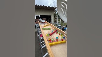 Marble run (wooden course with triple rotating funnel device) #2 #ASMR