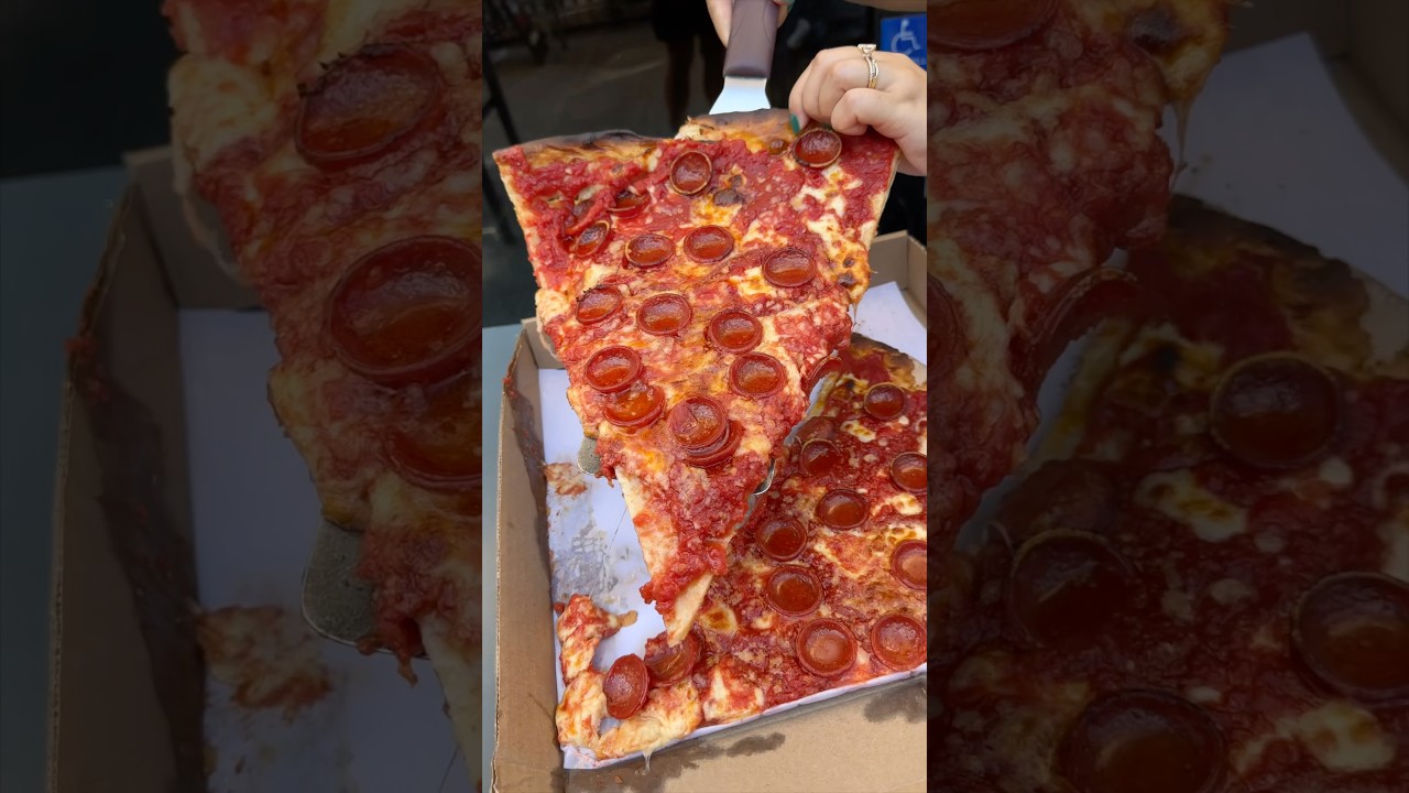One of our FAVORITE PEPPERONI PIZZA SLICES NYC is coming out of Artichoke Pizza! 🍕🗽🔥 #DEVOURPOWER