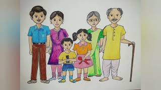 My Family Drawing and Colouring