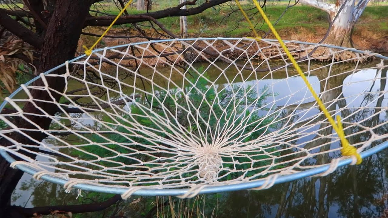 How to modify a crayfish net for crayfishing from the bank 