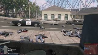 Mafia III - cop shootout - stuck in a trash bin