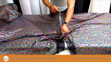 Mini Disc Sequins Nylon Mesh Fabric Rainbow