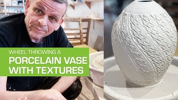 101. Wheel Throwing a Porcelain Vase with Roller Texture