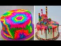 Oddly satisfying rainbow cake decorating ideas   how to make chocolate cake decorating ideas