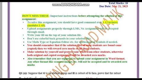 MTH 633 ASSIGNMENT 1 SOLUTION 2023