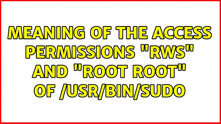 Ubuntu: Meaning of the access permissions "rws" and "root root" of /usr/bin/sudo
